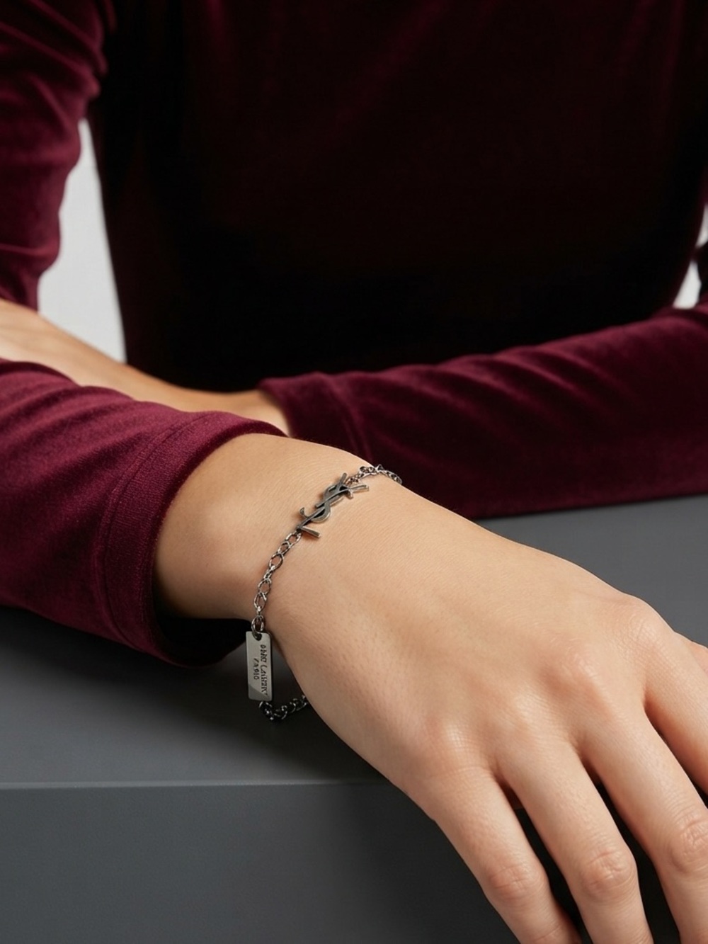 Saint Laurent YSL Silver Bracelet